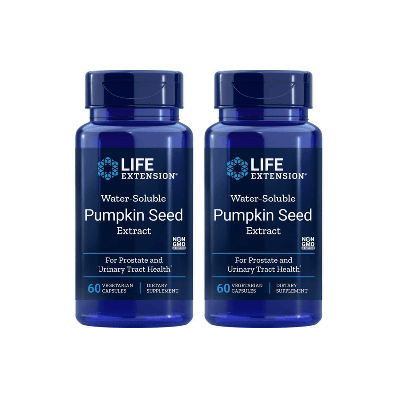 Life Extension Water-Soluble Pumpkin Seed Extract -- 60 Vegetarian Capsules 2 Pack