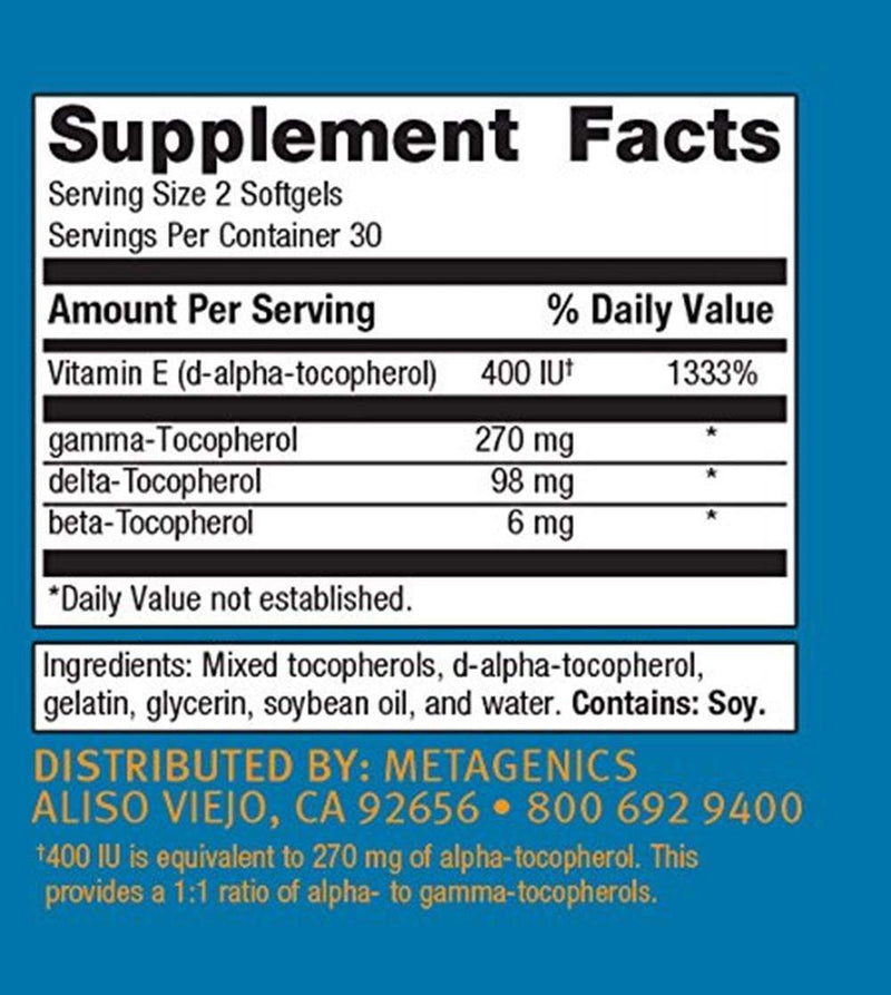 Metagenics E Complex 1:1 -- 60 Softgels