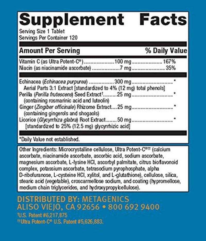 Metagenics Echinacea Synergy -- 120 Tablets