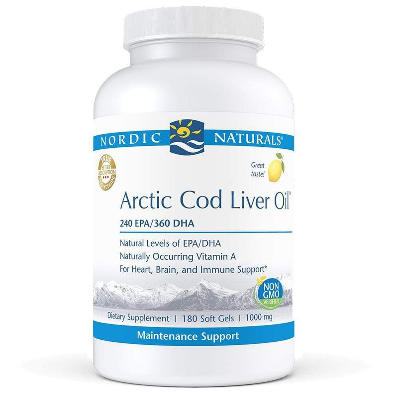 Nordic Naturals Arctic Cod Liver Oil Lemon -- 180 Soft Gels