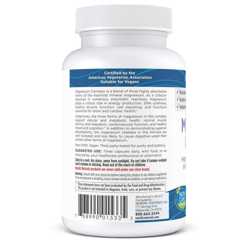 Nordic Naturals Magnesium Complex Unflavored -- 90 Capsules