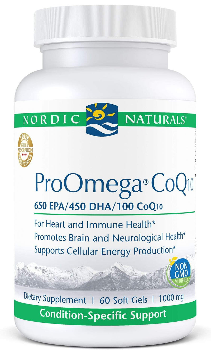 Nordic Naturals ProOmega CoQ10 Unflavored -- 60 Soft Gels