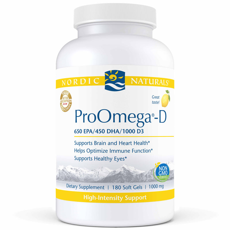 Nordic Naturals ProOmega-D Lemon -- 180 Soft Gels