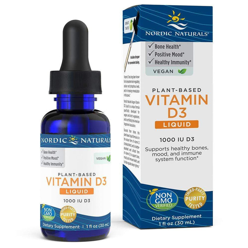 Nordic Naturals Vitamin D3 Vegan Apple -- 1 Fluid Ounce with Dropper