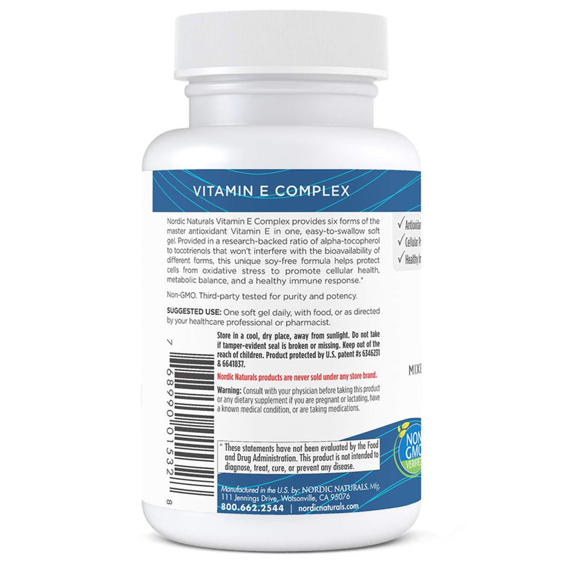 Nordic Naturals Vitamin E Complex - Unflavored -- 30 Soft Gels