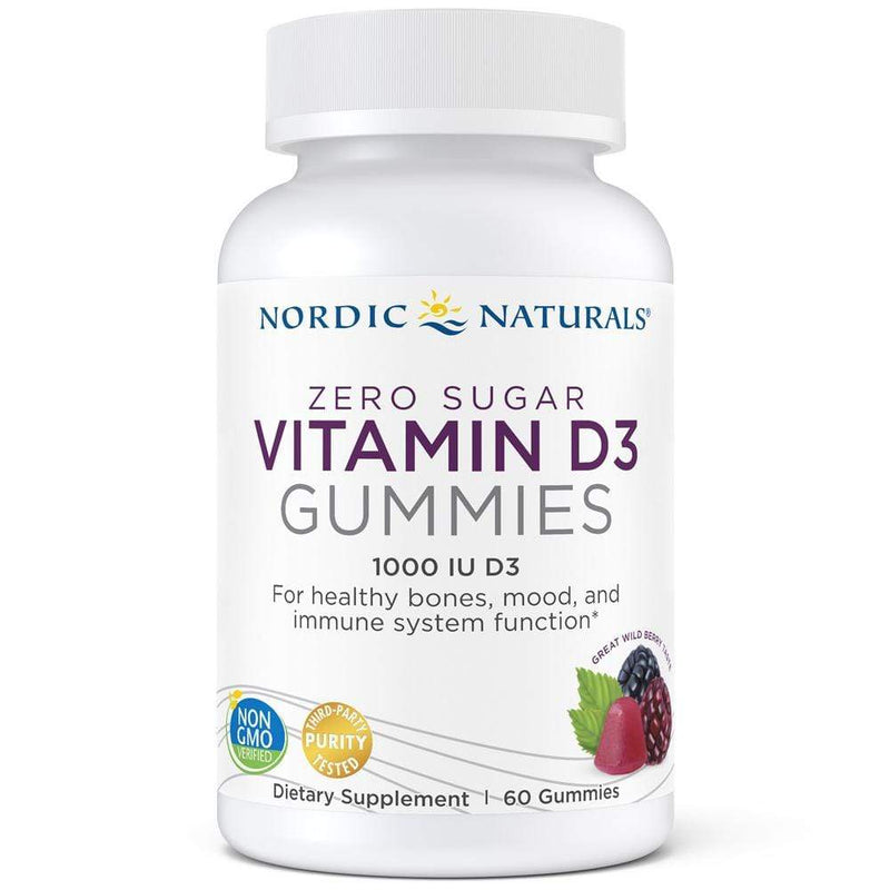 Nordic Naturals Zero Sugar Vitamin D3 Gummies Wild Berry -- 60 Gummies