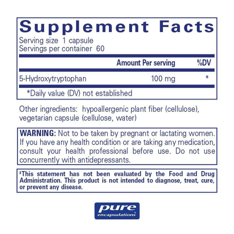 Pure Encapsulations 5-HTP (5-Hydroxytryptophan) 100 mg -- 60 Capsules