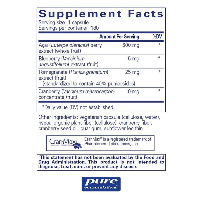 Pure Encapsulations Acai -- 600 -- 180 Capsules