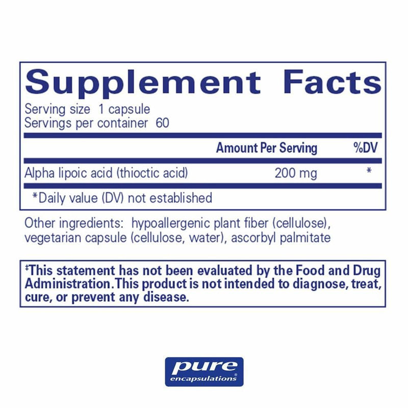 Pure Encapsulations Alpha Lipoic Acid 200 mg -- 60 Capsules