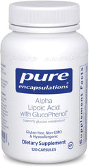 Pure Encapsulations Alpha Lipoic Acid with GlucoPhenol -- 120 Capsules