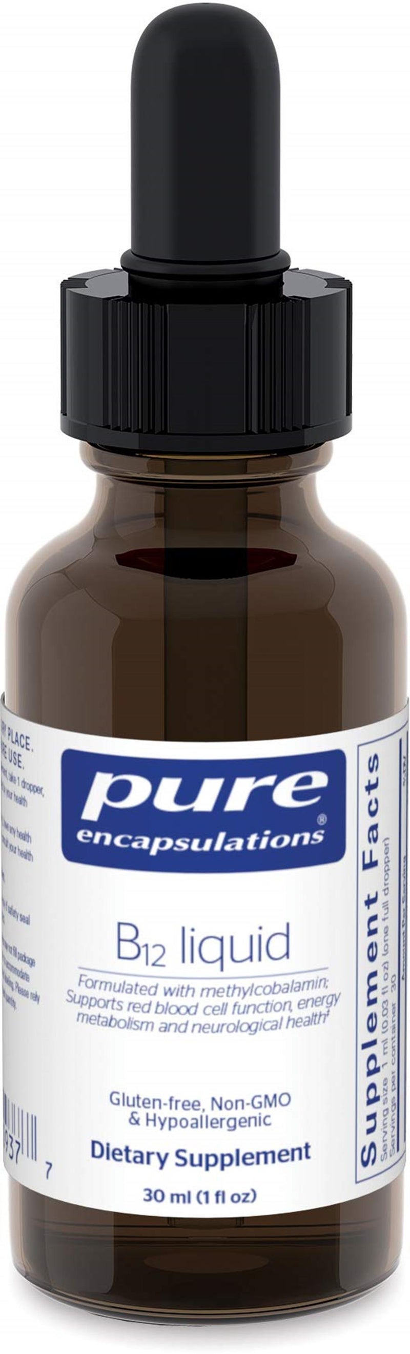 Pure Encapsulations B12 1,000 mcg Liquid Methylcobalamin -- 1 fl oz