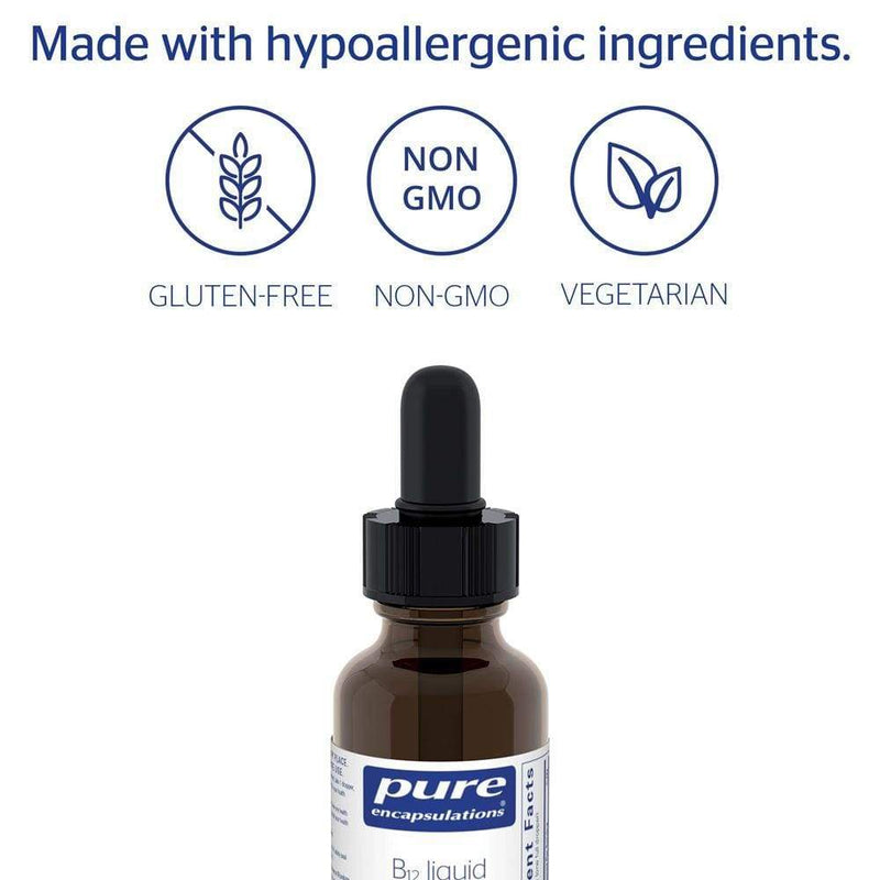 Pure Encapsulations B12 1,000 mcg Liquid Methylcobalamin - 1 fl oz