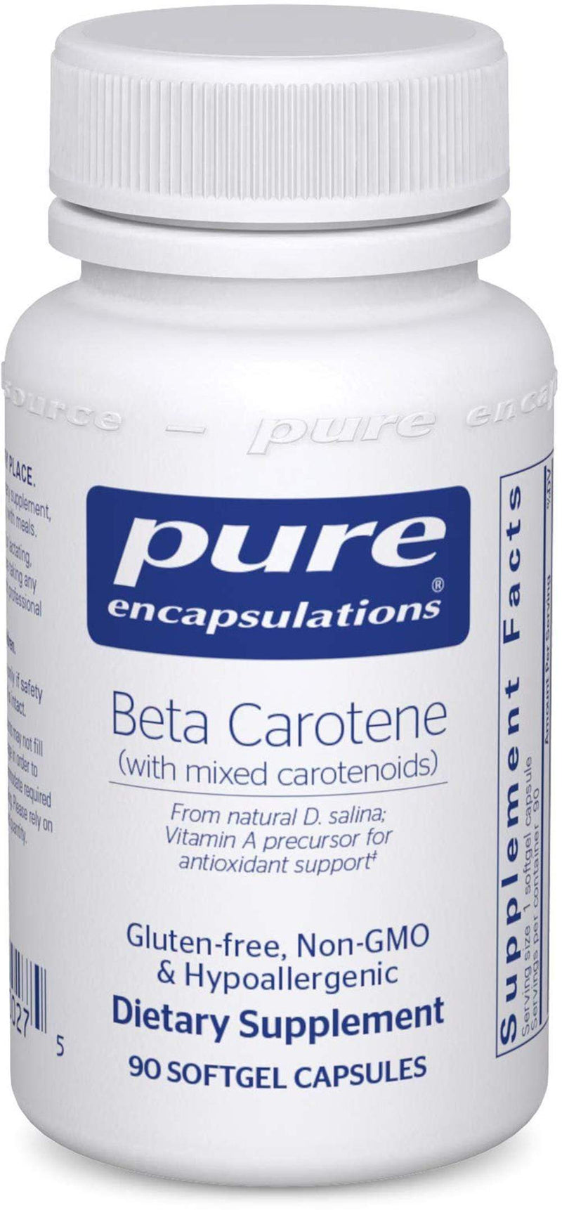 Pure Encapsulations Beta Carotene (with Mixed Carotenoids) -- 90 Softgels