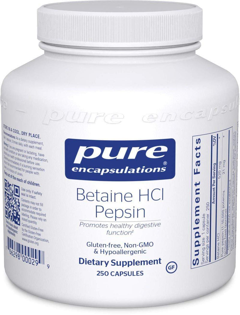 Pure Encapsulations Betaine HCl-Pepsin --- 250 Capsules