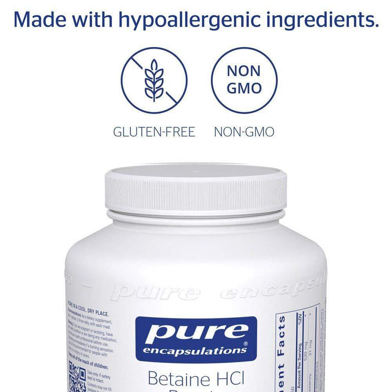 Pure Encapsulations Betaine HCl-Pepsin -- 250 Capsules