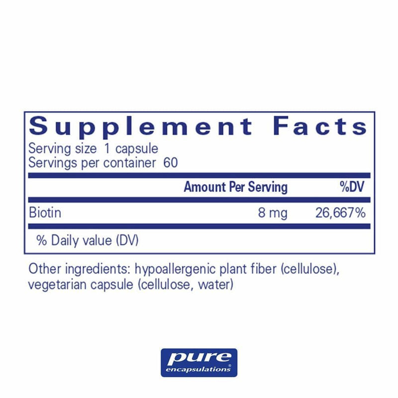 Pure Encapsulations Biotin 8 mg -- 60 Capsules