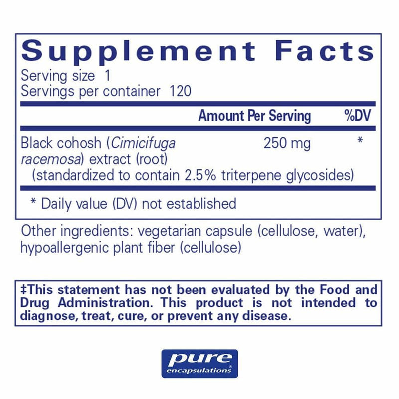 Pure Encapsulations Black Cohosh 2.5 -- 120 Capsules