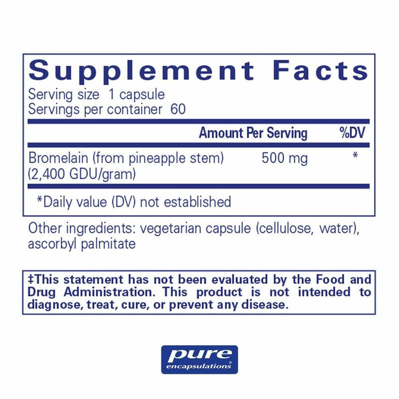 Pure Encapsulations Bromelain -- 2400-500 mg -- 60 Capsules