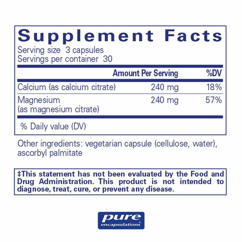 Pure Encapsulations Calcium-Magnesium (Citrate) -- 90 Capsules