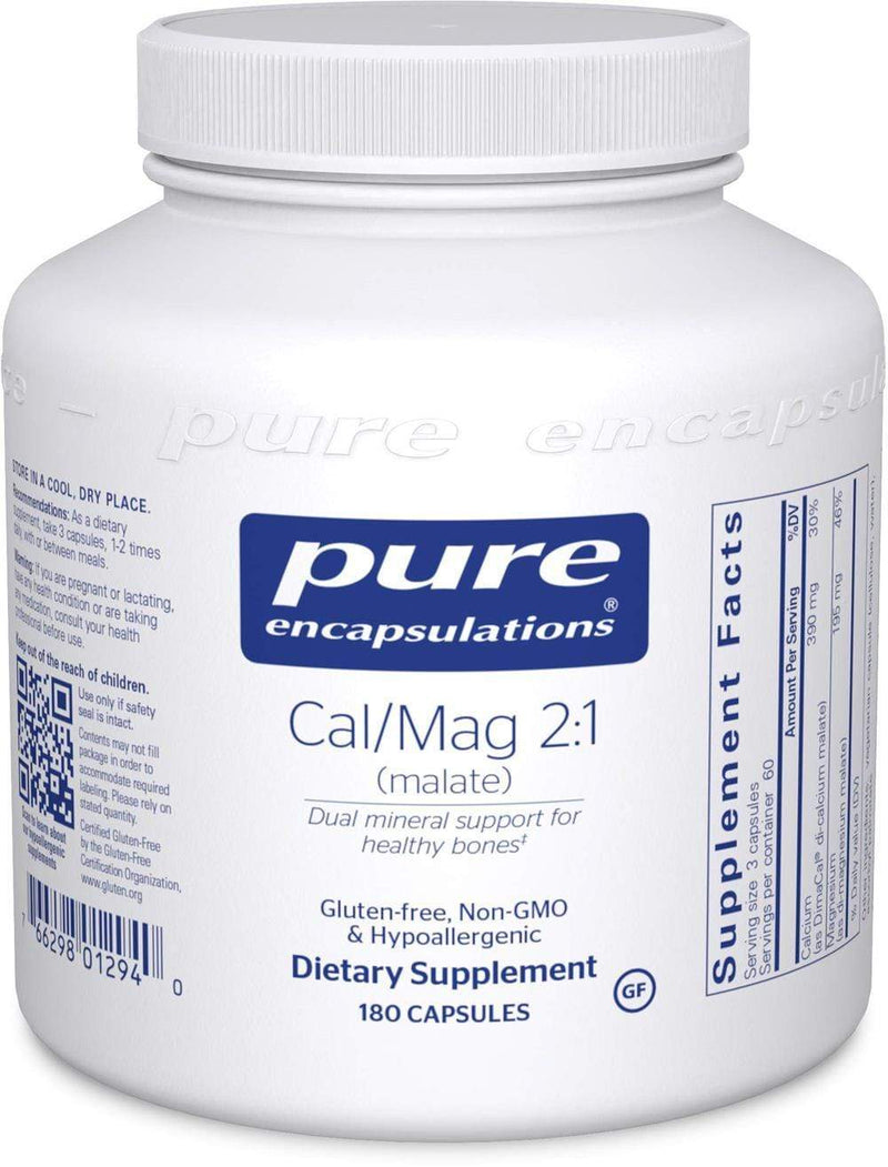 Pure Encapsulations Calcium Magnesium (Malate) 2:1 -- 180 Capsules