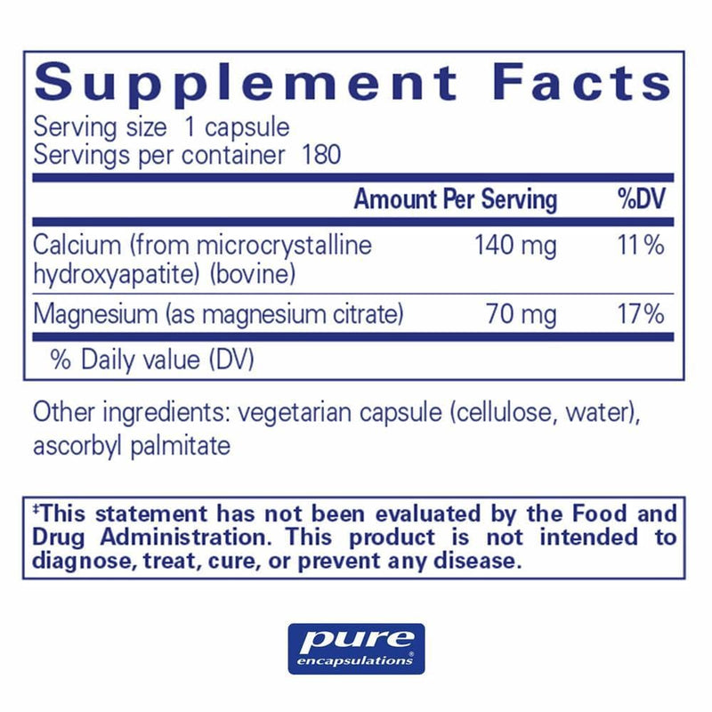 Pure Encapsulations Calcium (MCHA) with Magnesium -- 180 Capsules