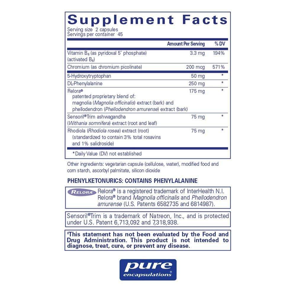 Pure Encapsulations CarbCrave Complex with Sensoril Trim -- 90 Capsules