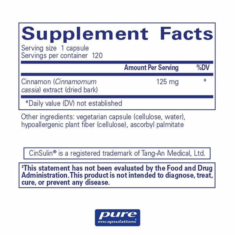 Pure Encapsulations Cinnamon WS -- 120 Capsules