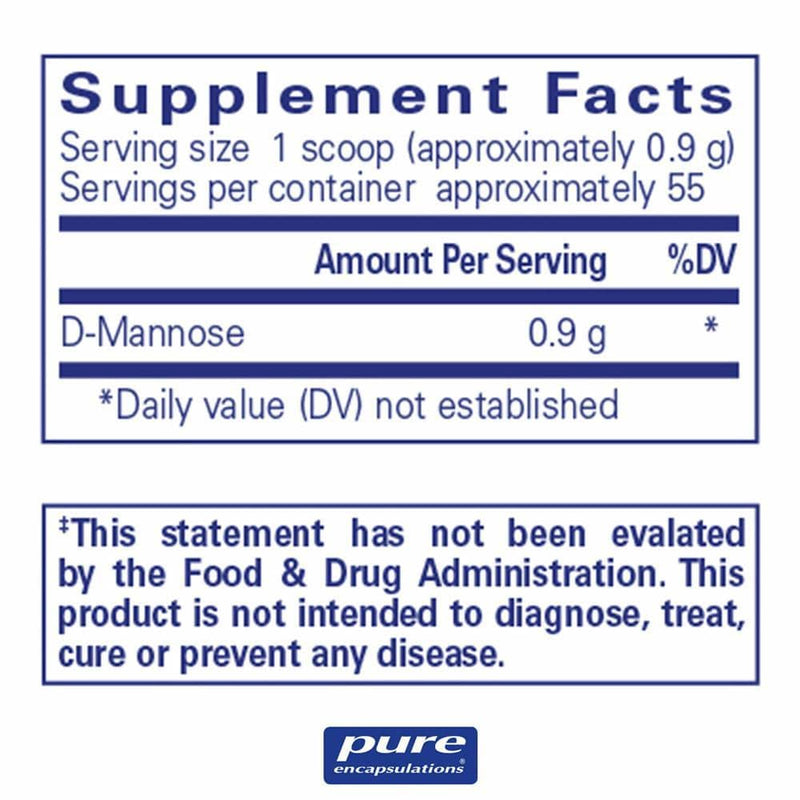 Pure Encapsulations d-Mannose Powder -- 50 grams