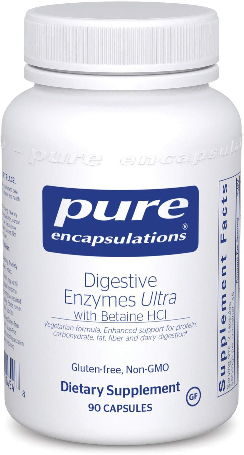 Pure Encapsulations Digestive Enzymes Ultra w-Betaine HCl -- 90 Capsules