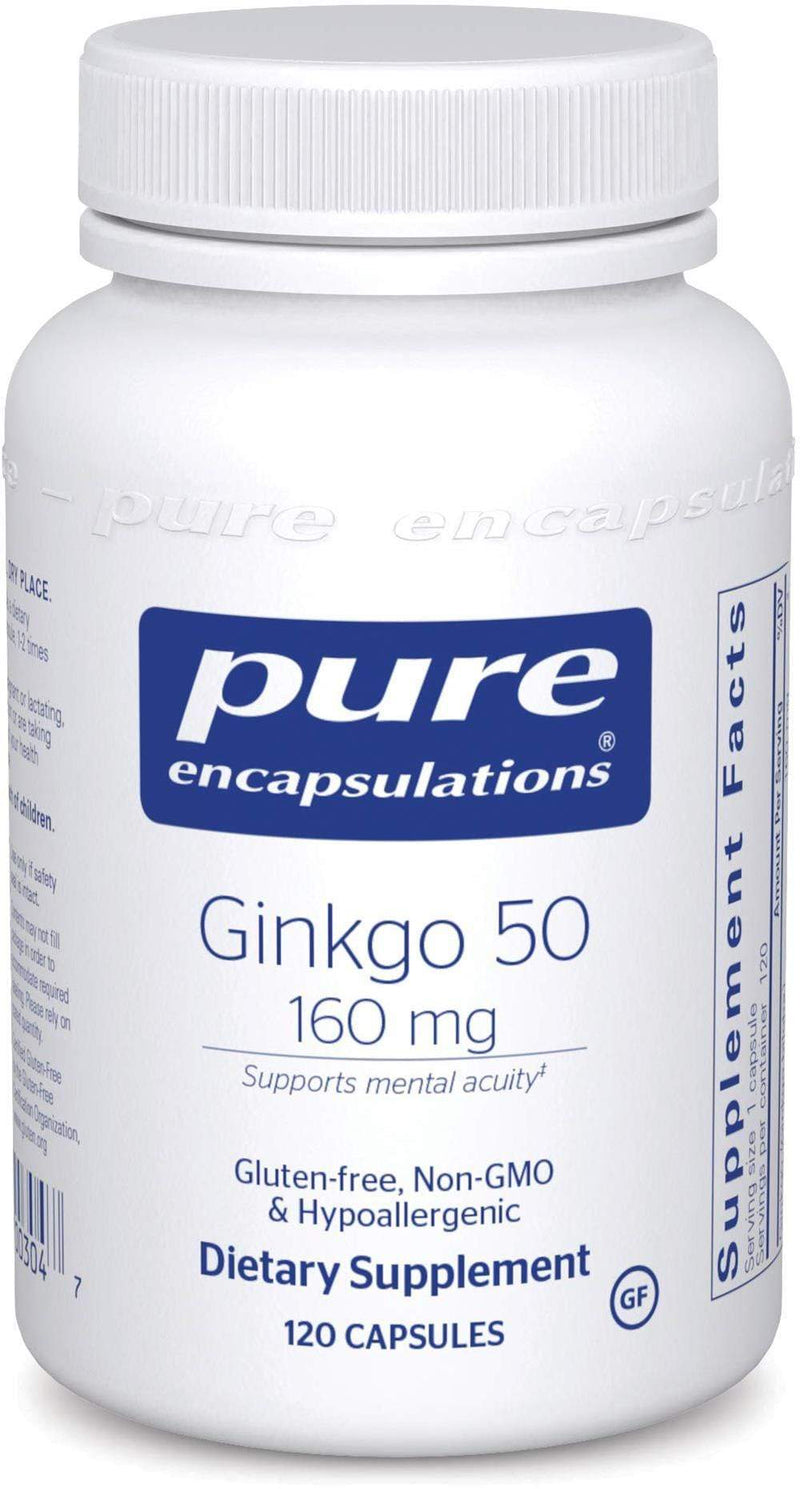 Pure Encapsulations Ginkgo 50 1-- 60mg -- 120 Capsules