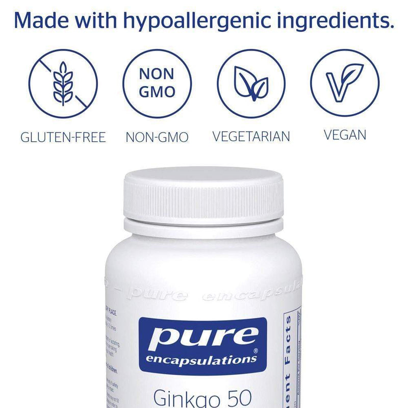 Pure Encapsulations Ginkgo 50 1-- 60mg -- 120 Capsules