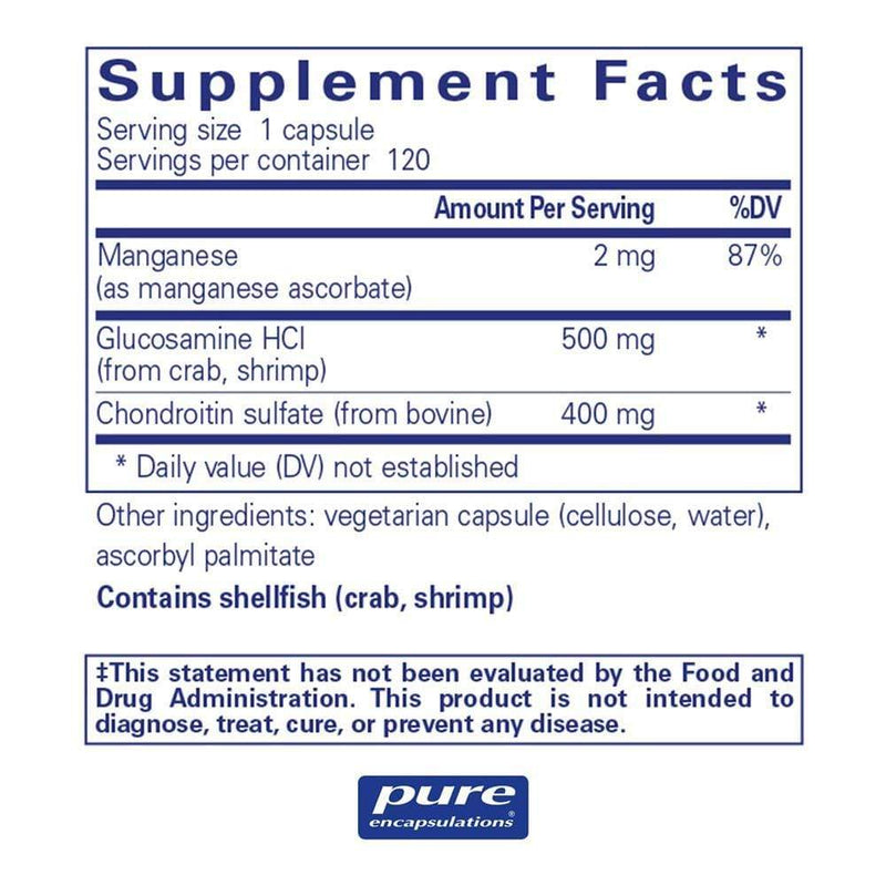 Pure Encapsulations Glucosamine Chondroitin with Manganese -- 120 Capsules