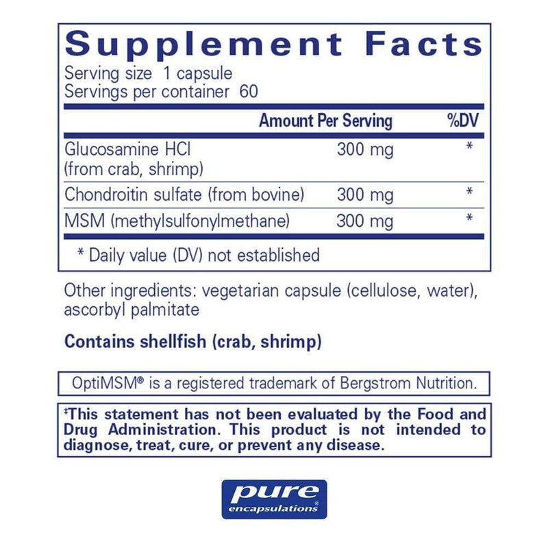 Pure Encapsulations Glucosamine Chondroitin with MSM -- 60 Capsules