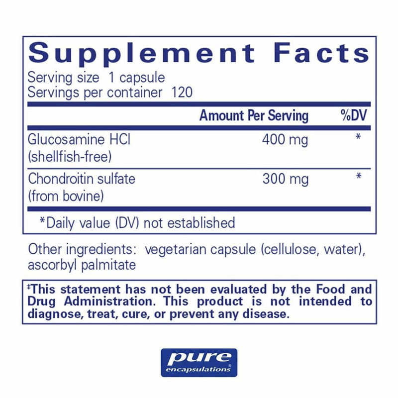 Pure Encapsulations Glucosamine HCl Chondroitin -- 120 Capsules