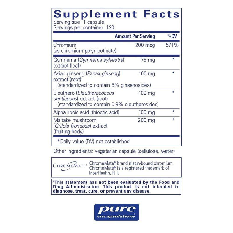 Pure Encapsulations Glucose Support Formula -- 120 Capsules