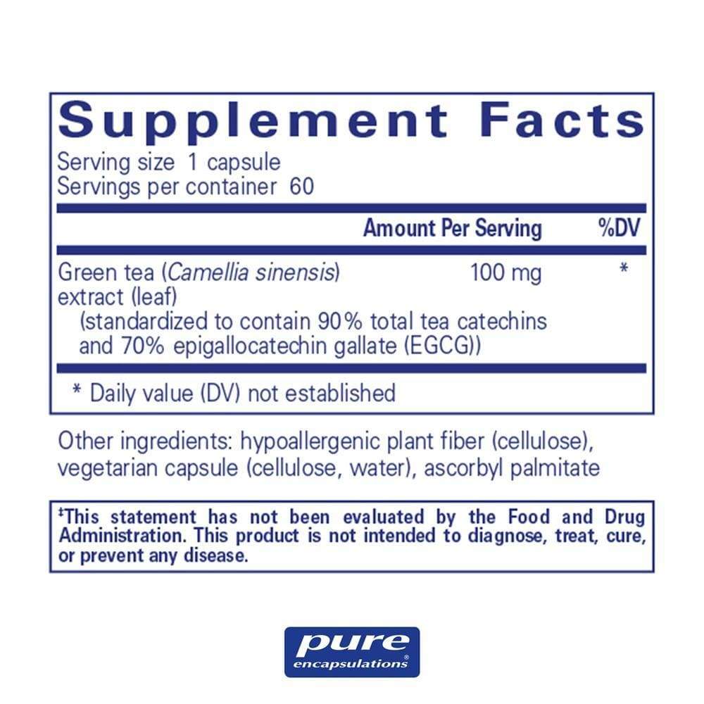 Encapsulation Tea Pure Encapsulations - Green Tea Extract (Decaffeinated ...