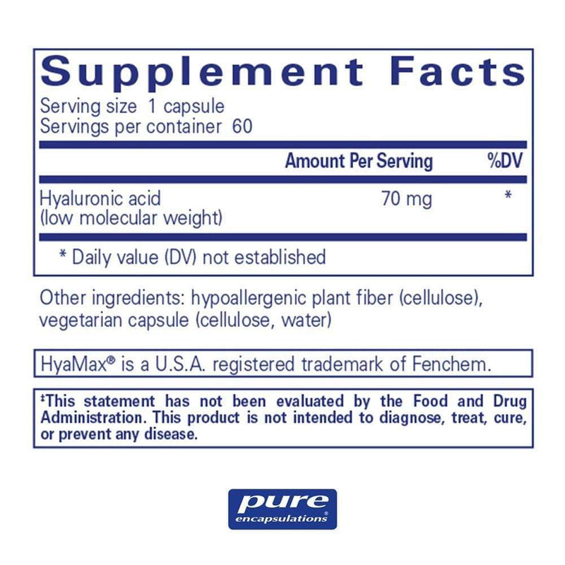 Pure Encapsulations Hyaluronic Acid -- 60 Capsules