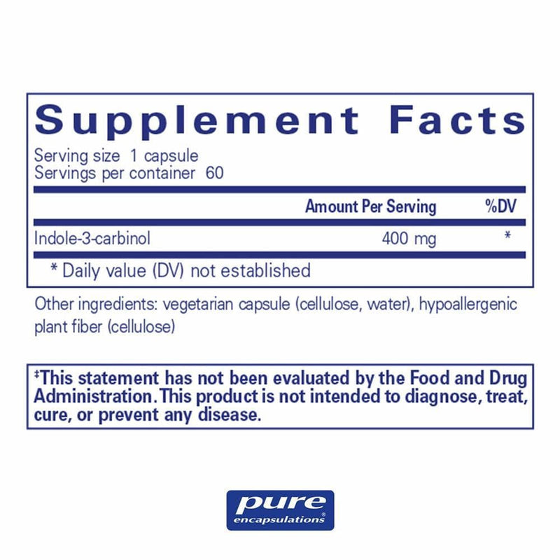 Pure Encapsulations Indole-3-Carbinol 400 mg -- 60 Capsules