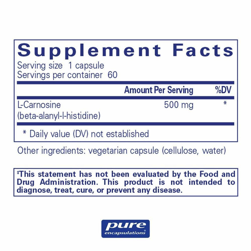 Pure Encapsulations l-Carnosine -- 60 Capsules