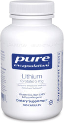 Pure Encapsulations Lithium (Orotate) 5 mg -- 90 Capsules 180 capsules
