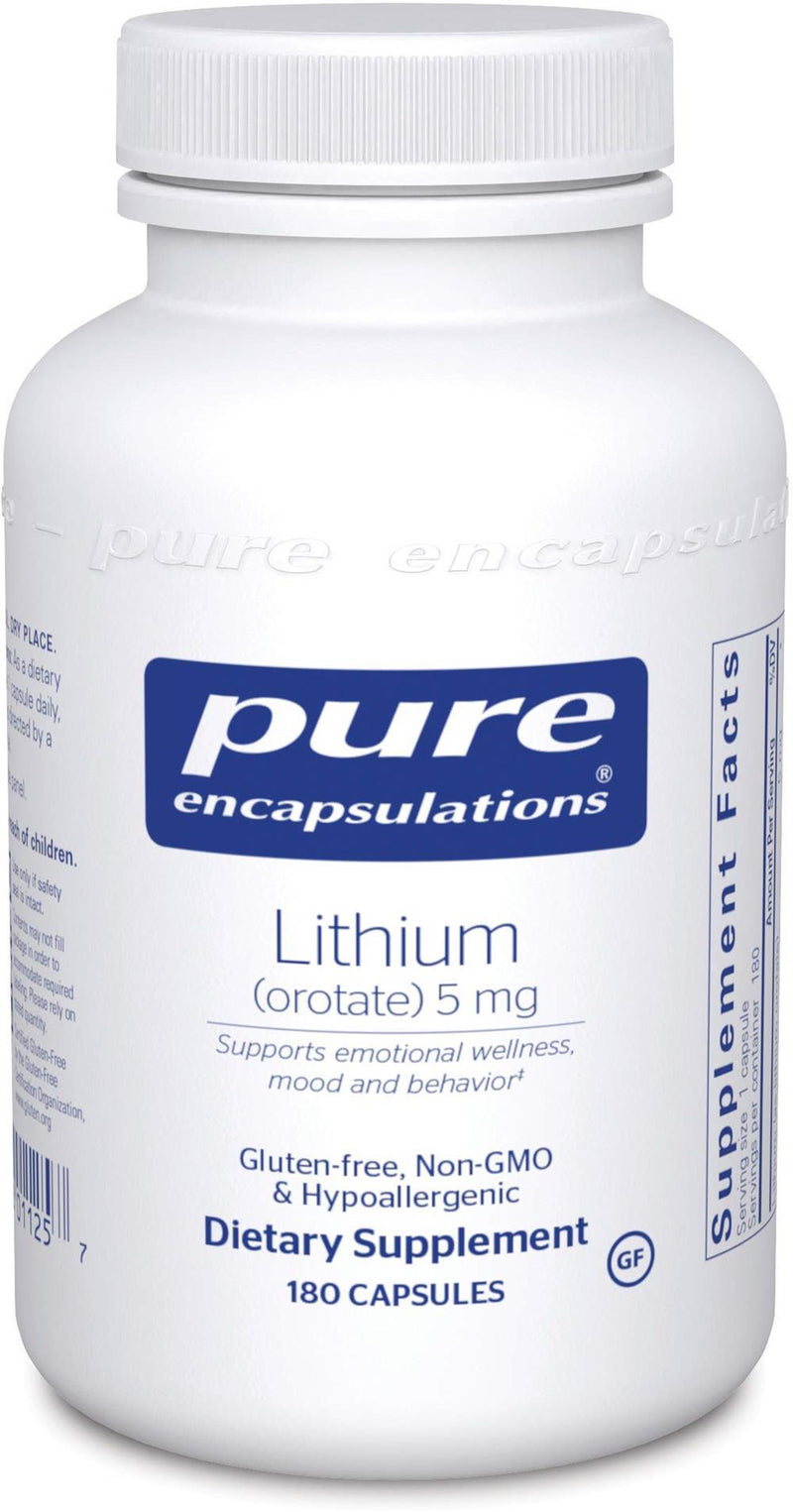 Pure Encapsulations Lithium (Orotate) 5 mg -- 90 Capsules 180 capsules