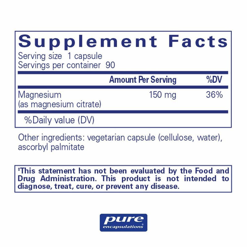 Pure Encapsulations Magnesium (citrate)Â  -- 90 Capsules