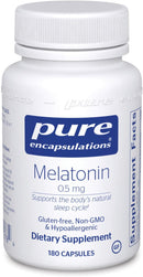 Pure Encapsulations Melatonin 0.5 mg -- 60 Capsules 180 capsules