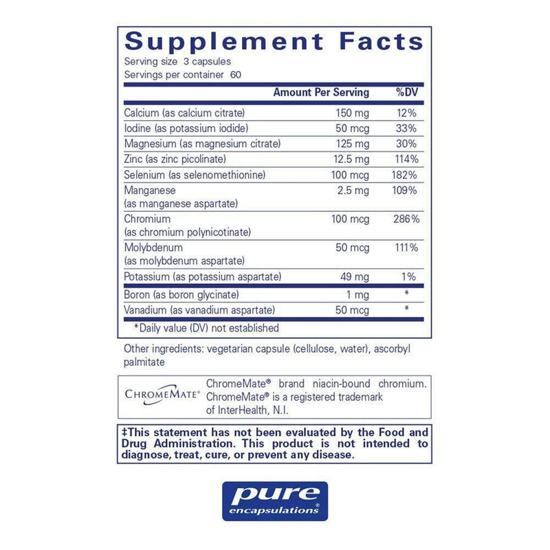 Pure Encapsulations Mineral 650 w-o Cu &Fe -- 180 Capsules