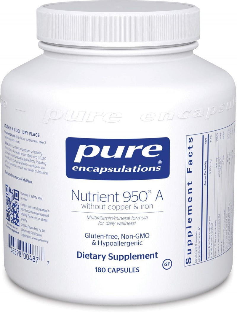 Pure Encapsulations Nutrient 950Â® A without copper & iron -- 180 Capsules