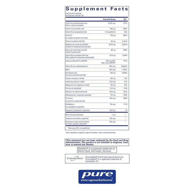 Pure Encapsulations Nutrient 950Â® A without copper & iron -- 180 Capsules