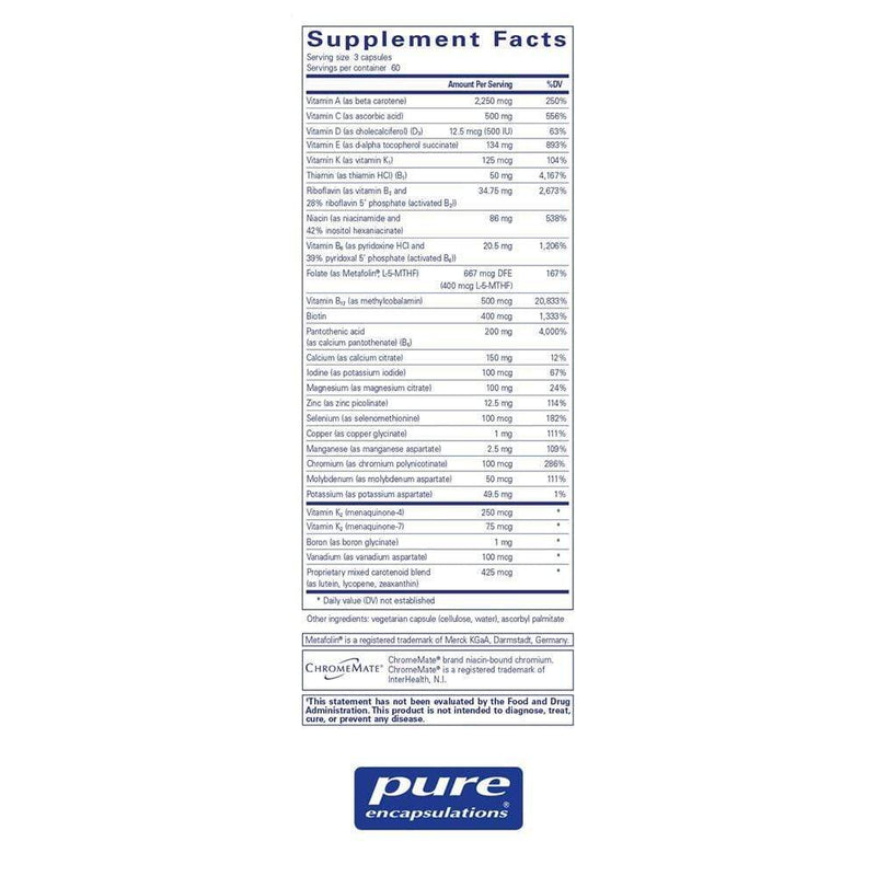 Pure Encapsulations Nutrient 950Â® with Vitamin K -- 180 Capsules