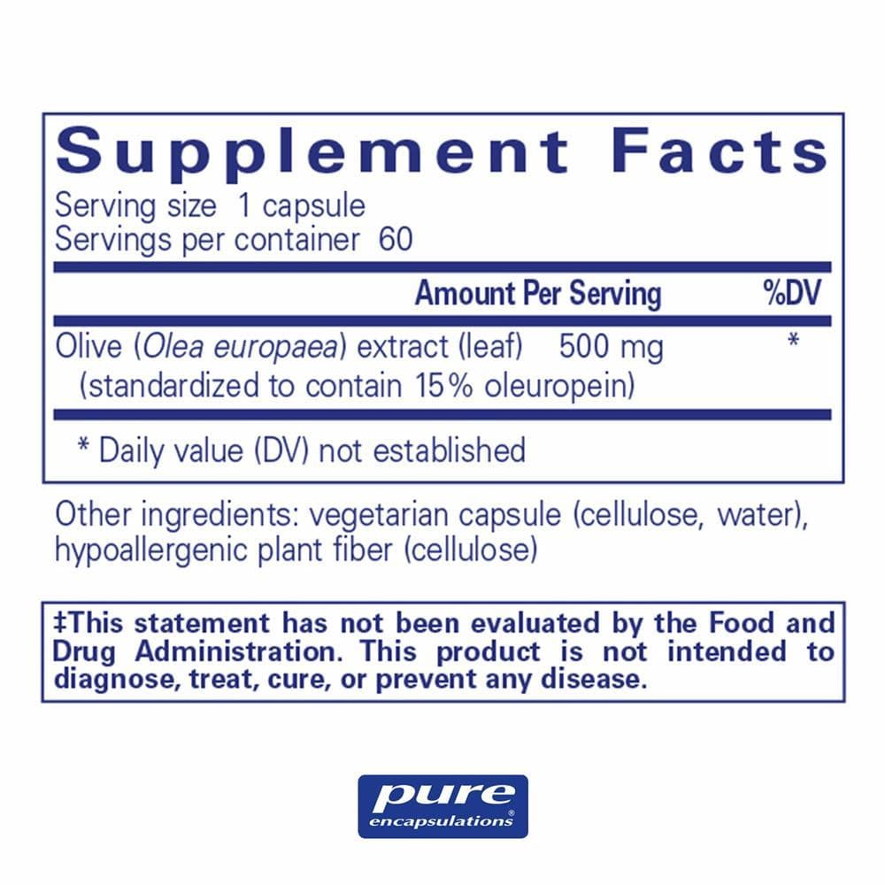 Pure Encapsulations Olive Leaf -- 60 Capsules