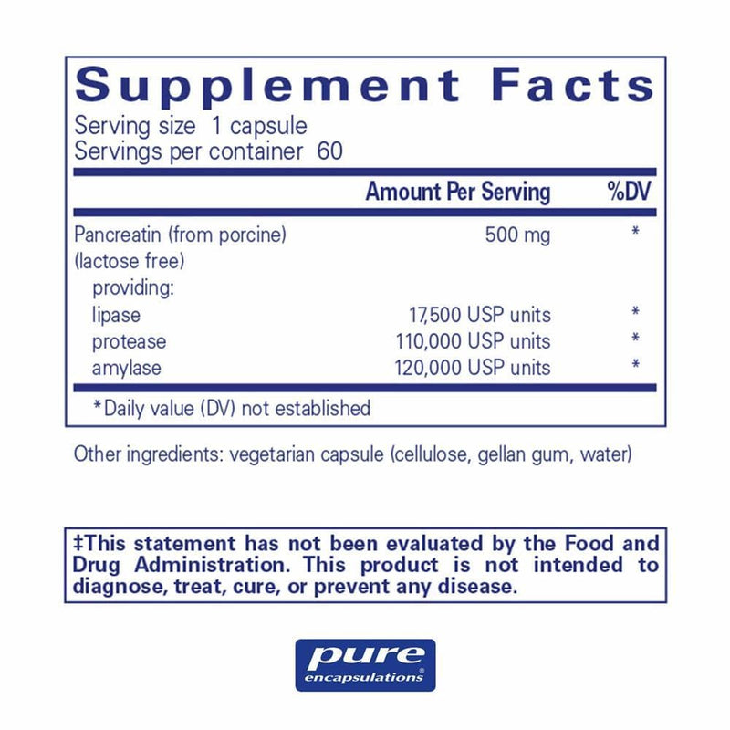 Pure Encapsulations Pancreatic Enzyme -- 60 Capsules