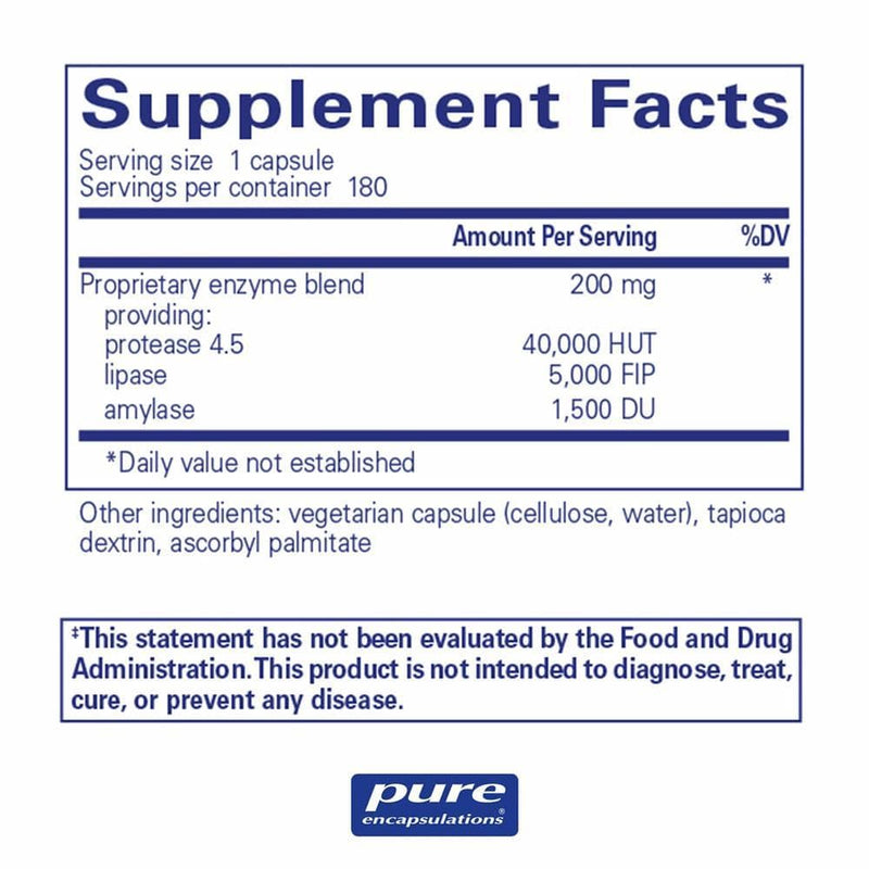 Pure Encapsulations Pancreatic VegEnzymes -- 180 Capsules